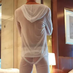 Sheer Pajamas with Hoodie