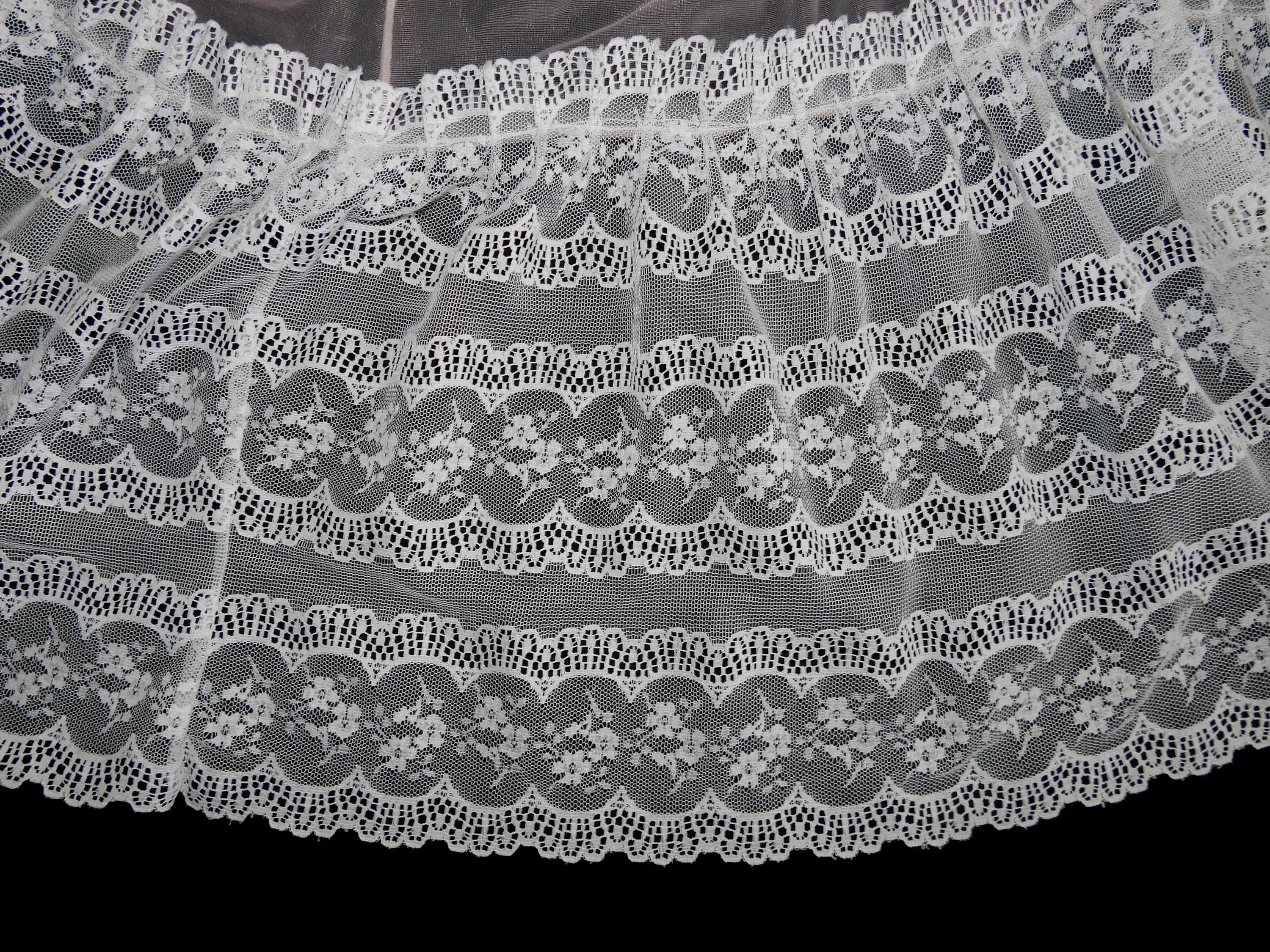 Sheer Pink Nightgown With Lace Ruffle - M