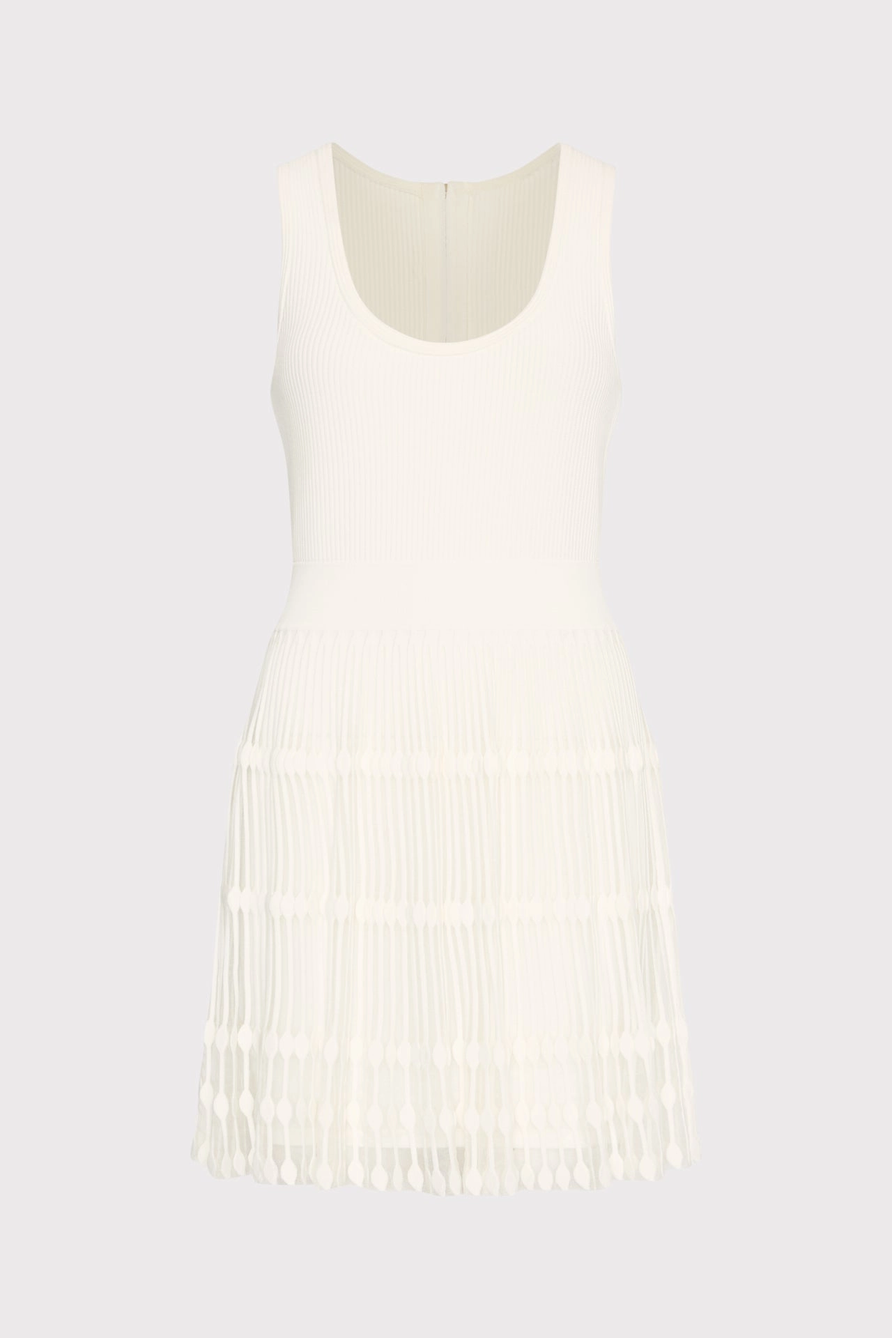 Effortless Wear Flawless Construction Sheer Knit Fit And Flare Mini Dress