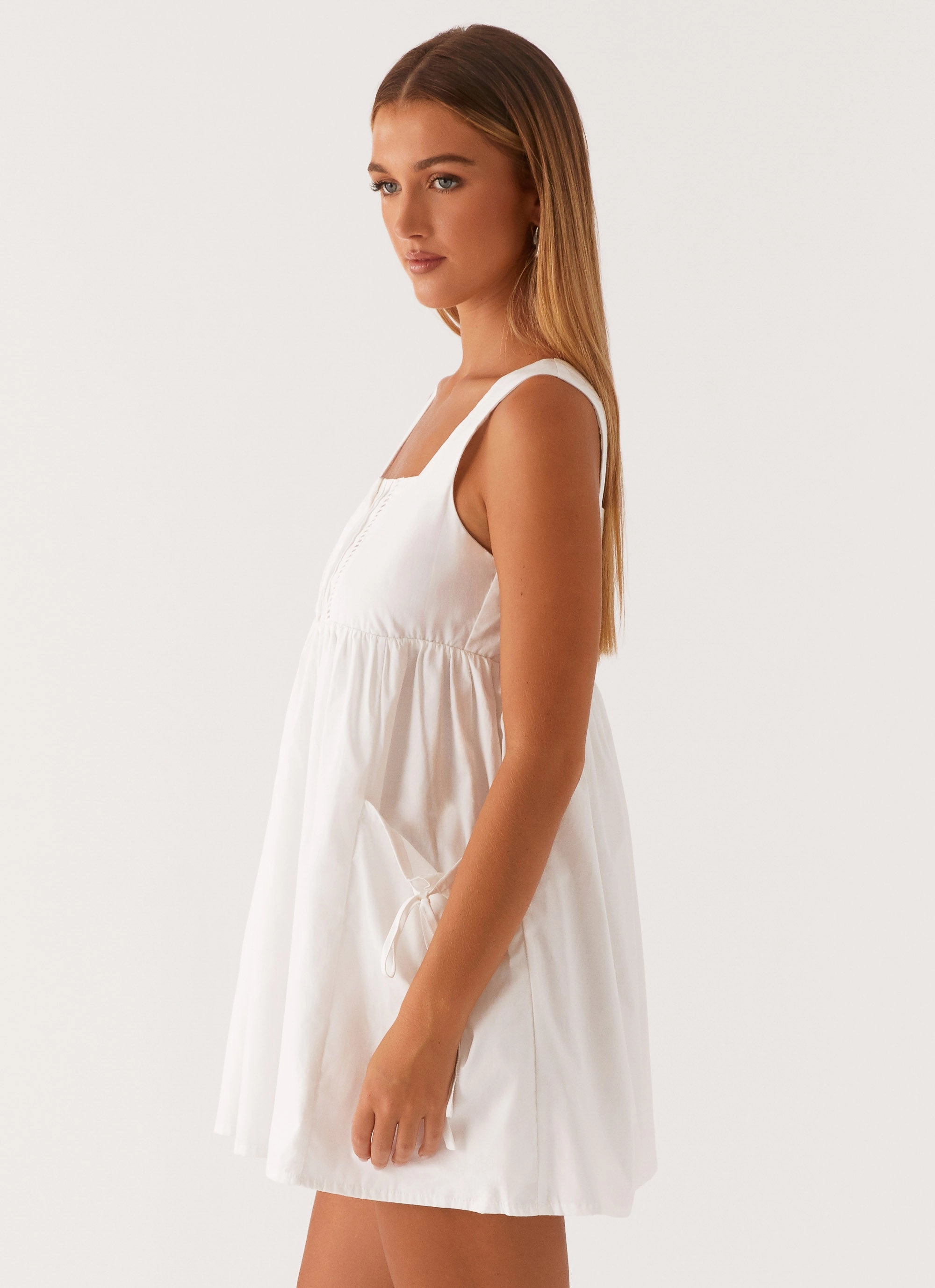 Ottoline Babydoll Mini Dress - White Maxi length Refined Edge