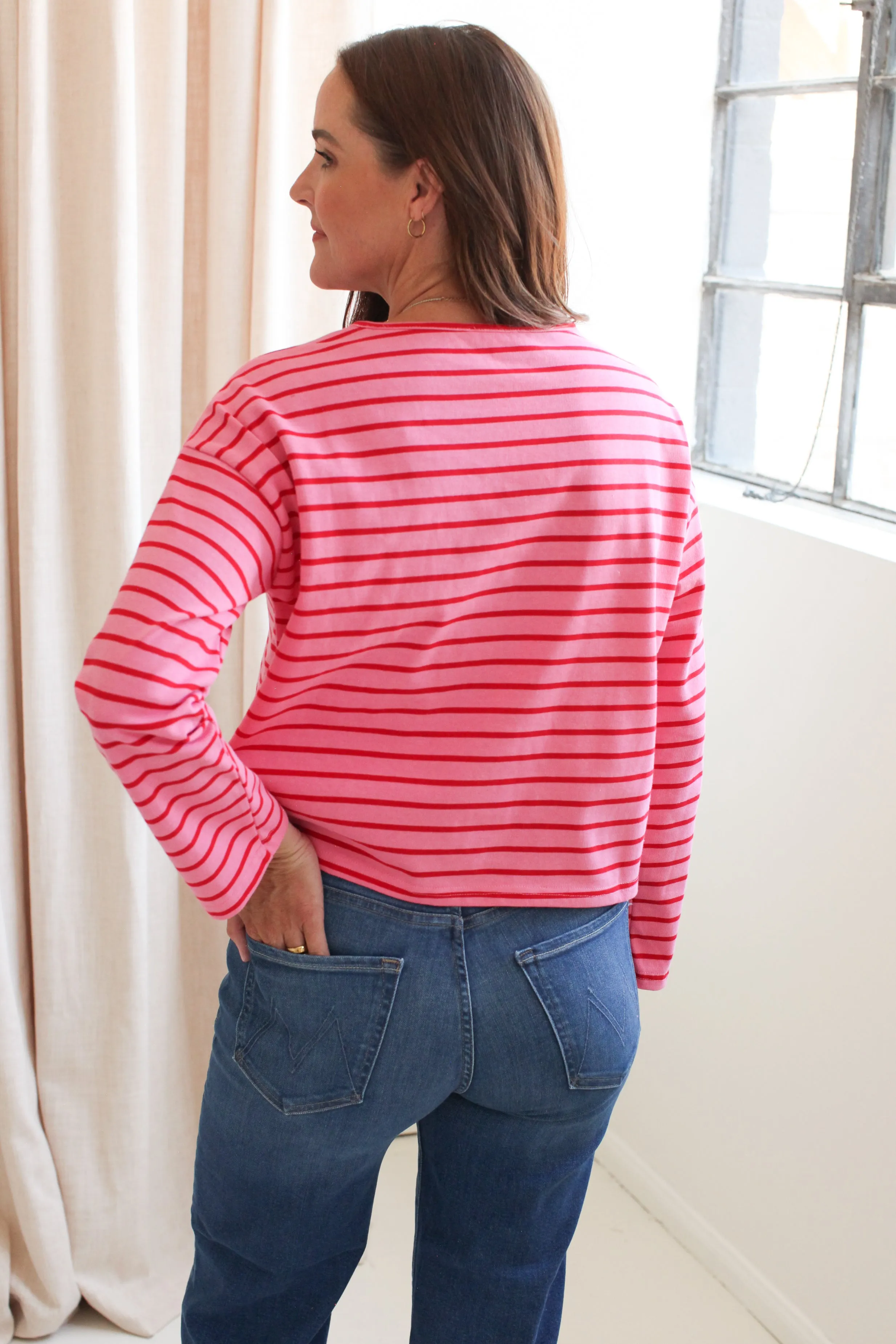 TemperatureRegulating Shelly Stripe Top-Pink