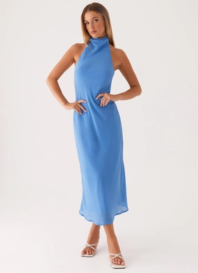 Office Fit Comfy Detail Shelly Midi Dress - Azure