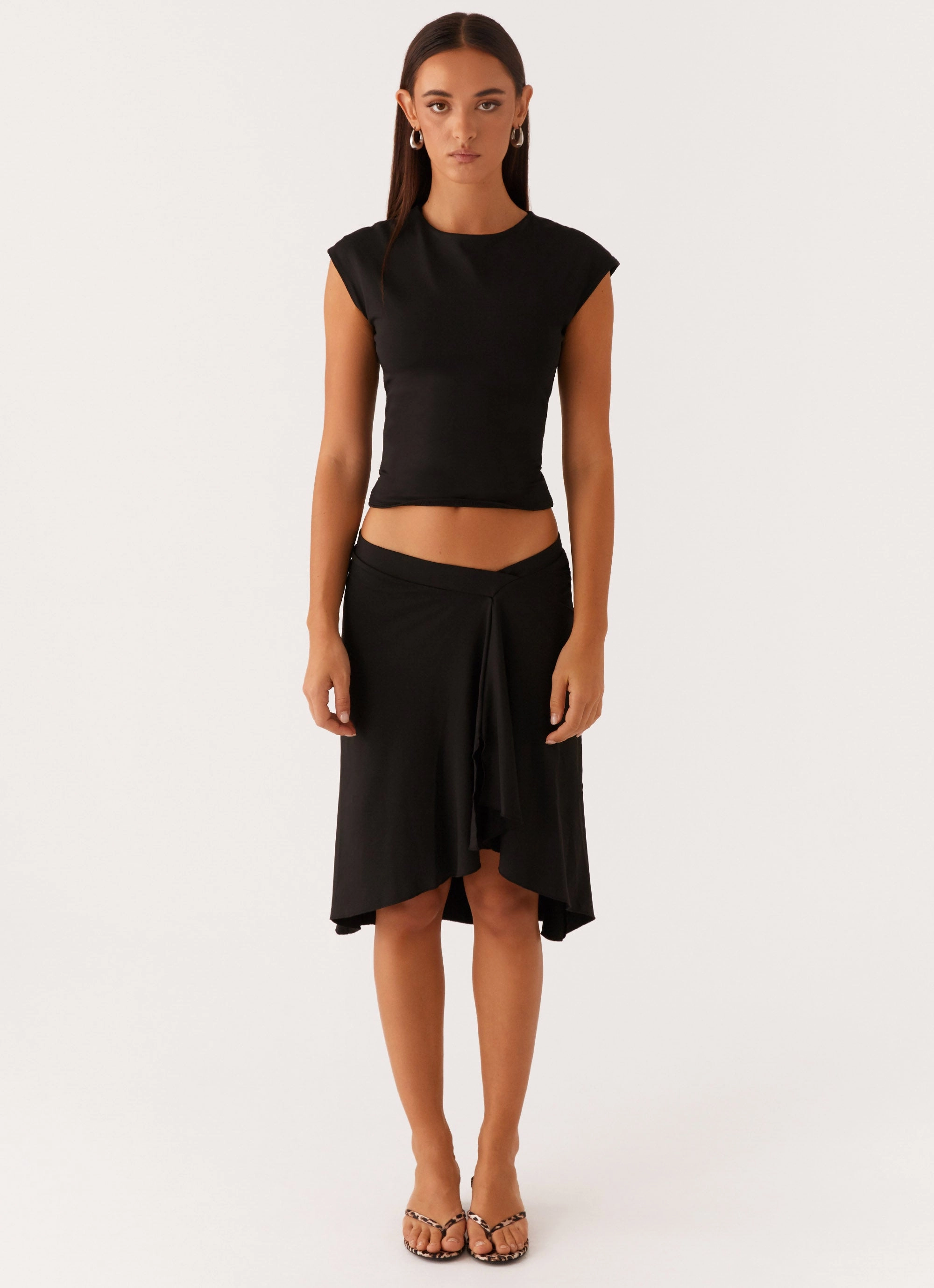 Shes A Lady Midi Skirt - Black All Day Fit