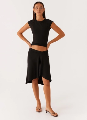 Shes A Lady Midi Skirt - Black Fresh Style