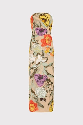 Shiloh Embroidered Midi Dress Quiet Luxury