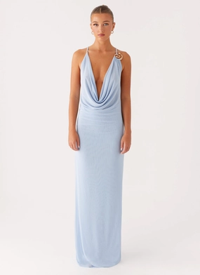 Smart Detail Game Player Maxi Dress - Blue