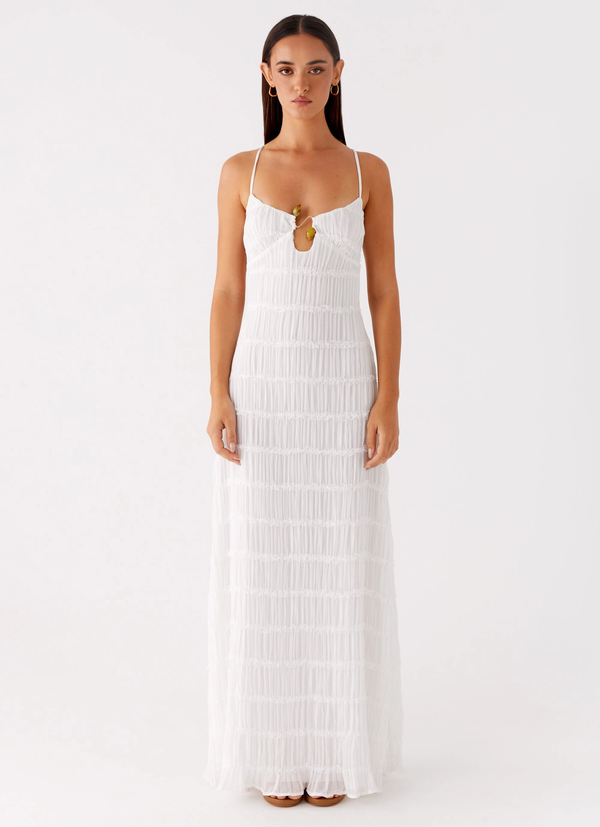 Darwin Maxi Dress - White Modest Look NonChafeSeams