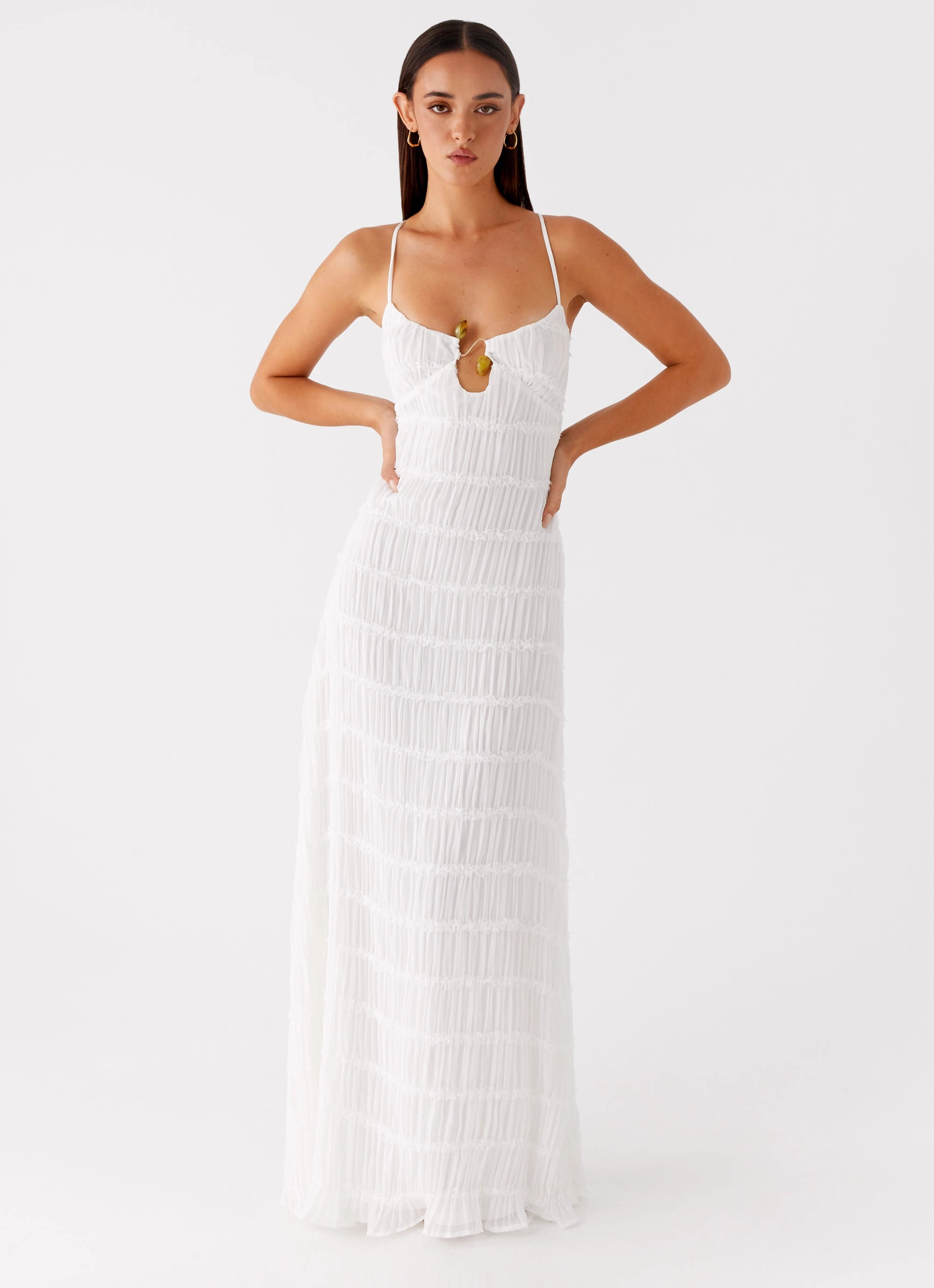 Smooth Look Classic Layers Darwin Maxi Dress - White