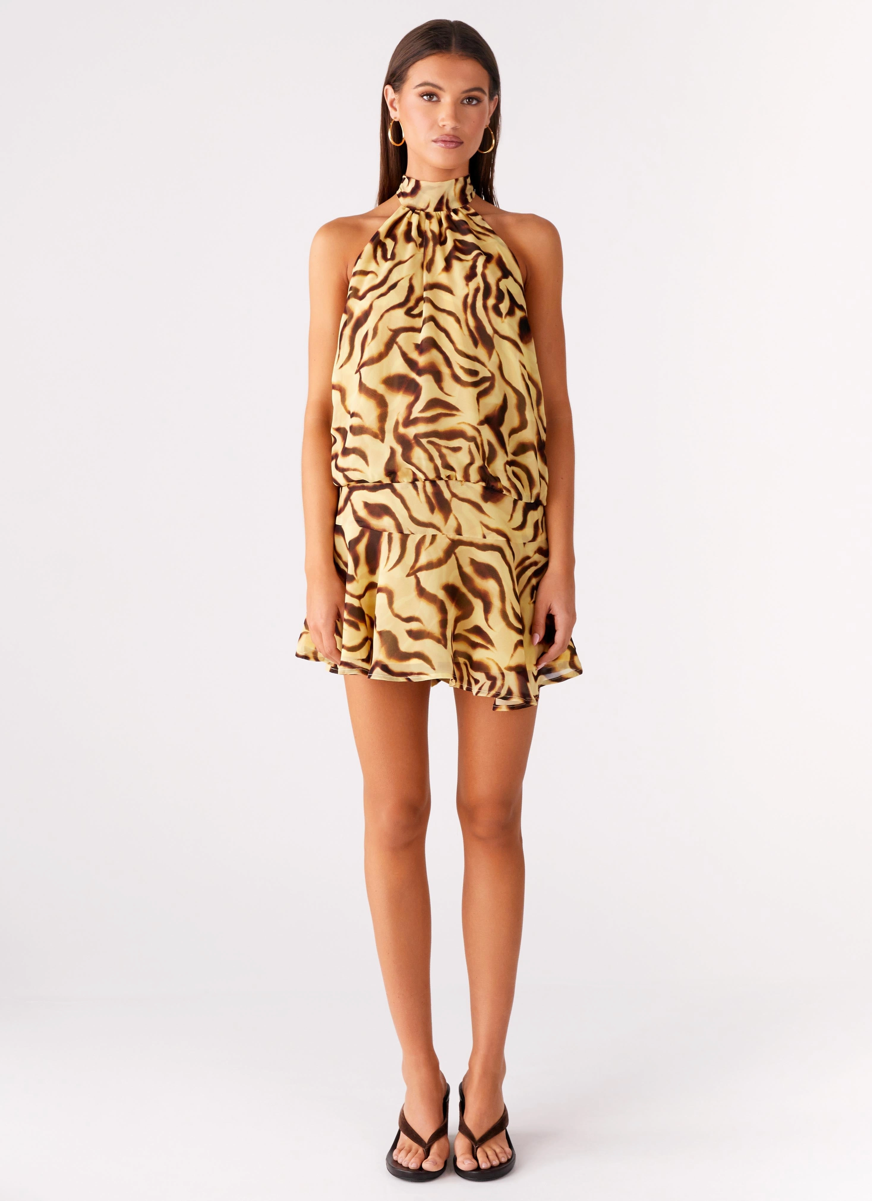 Comfy Flex Zulla Backless Mini Dress - Laguna Print