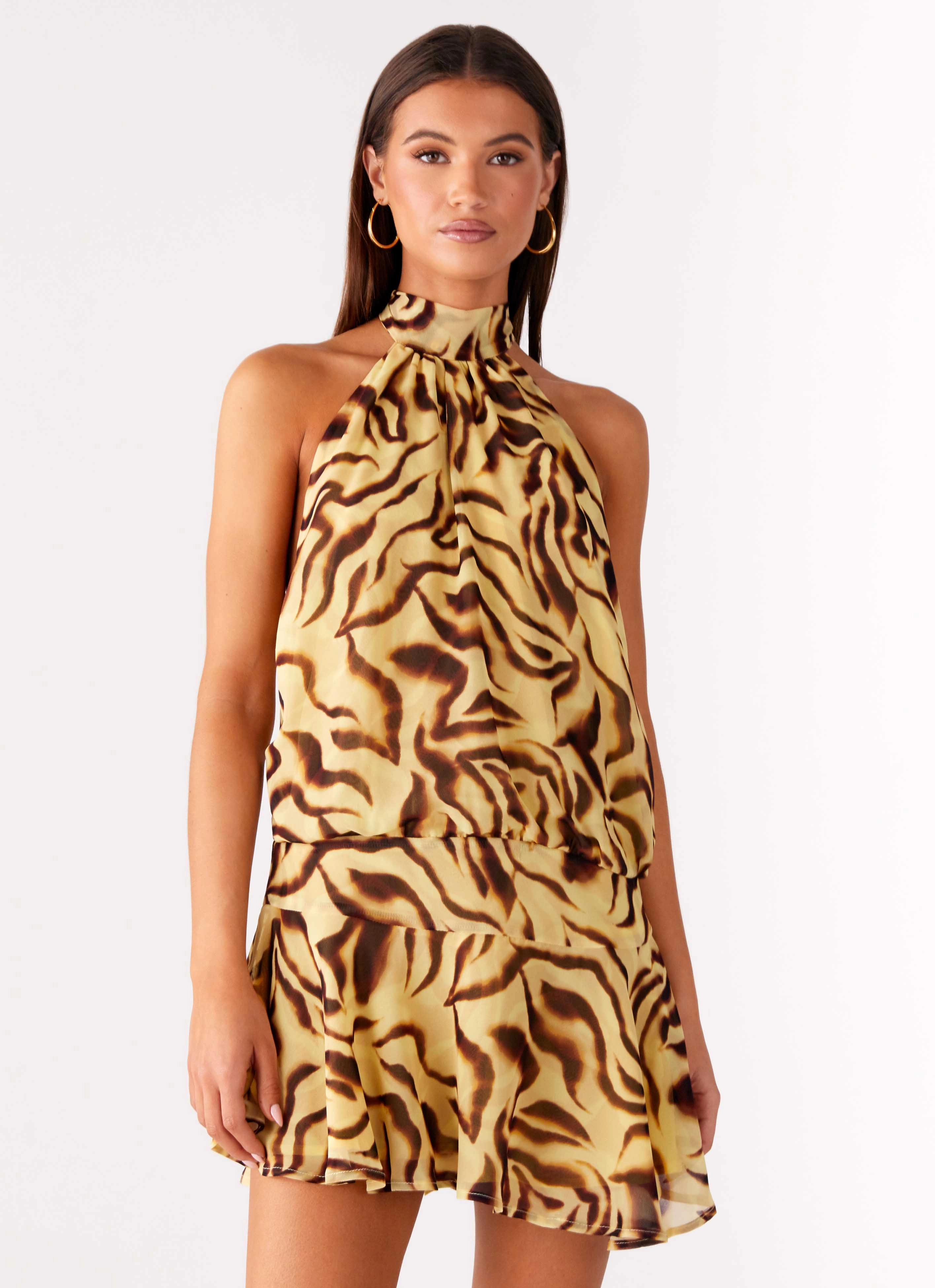 Versatile dress for layering Zulla Backless Mini Dress - Laguna Print