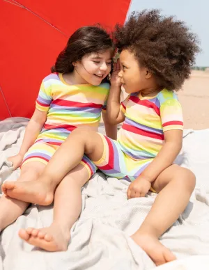Short Sleeve Rainbow Cotton Pajamas