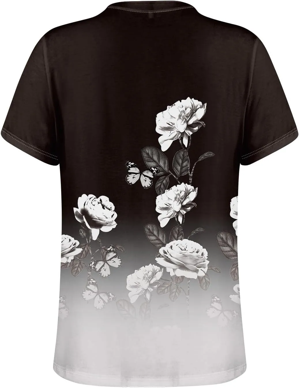 Short Sleeve Shirts for Women Button V Neck Tshirts Trendy Dressy Casual Blouses Loose Fit Graphic Tunics 2025