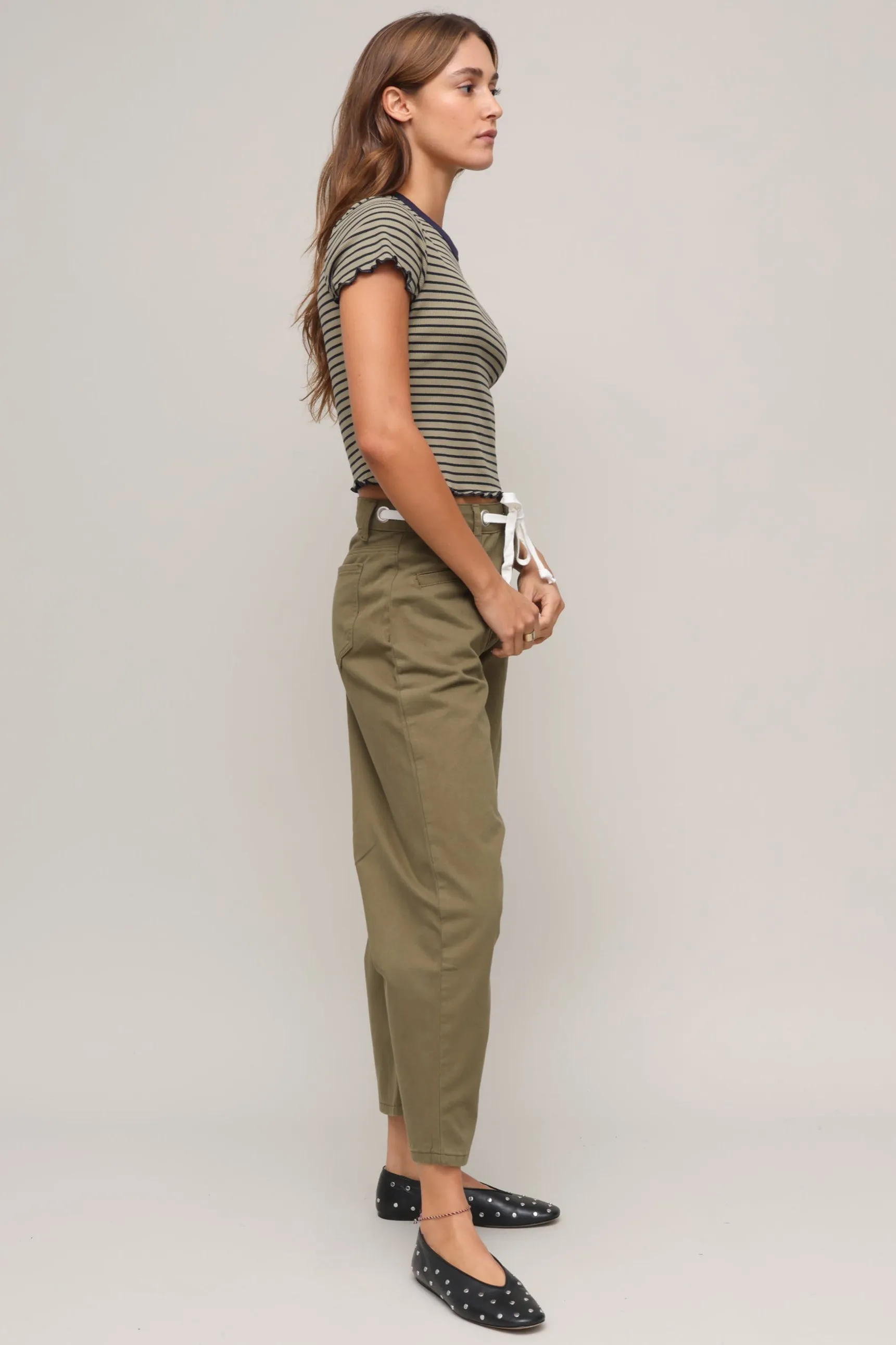 Short Sleeve Striped T Shirt Compact Jacquard Weave Biodegradable material