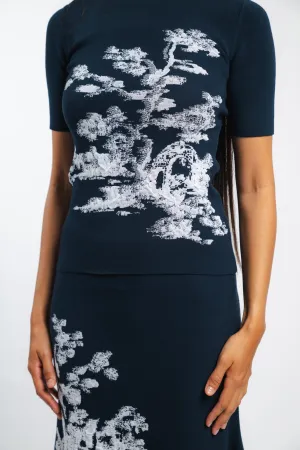 Short Sleeve Top Office Wear Flexible Knit Blend