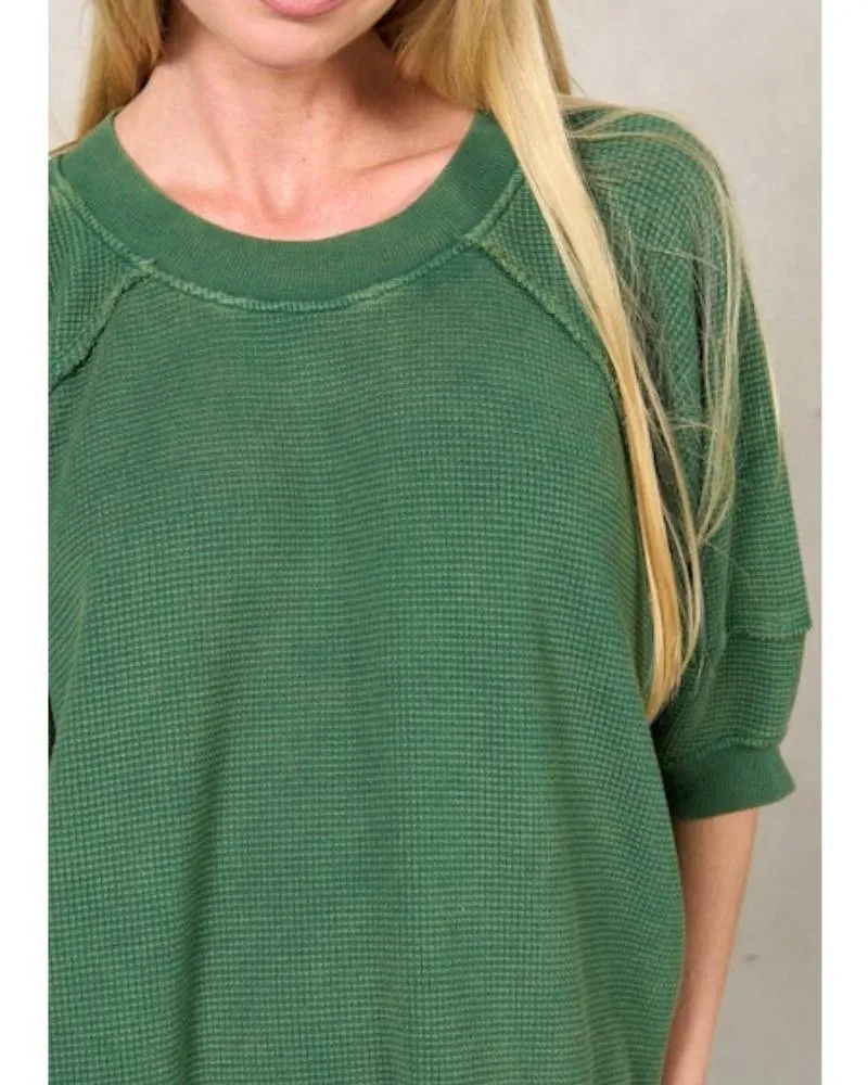 Short Sleeve Waffle Lounge Set