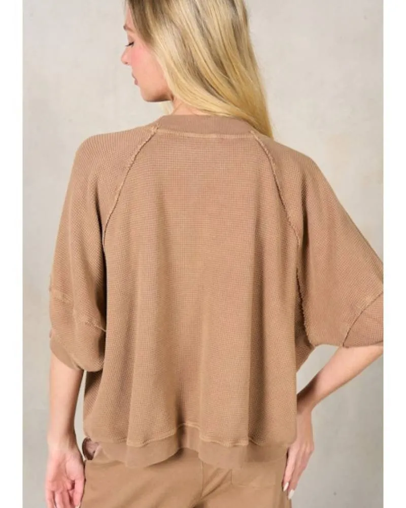 Short Sleeve Waffle Lounge Set