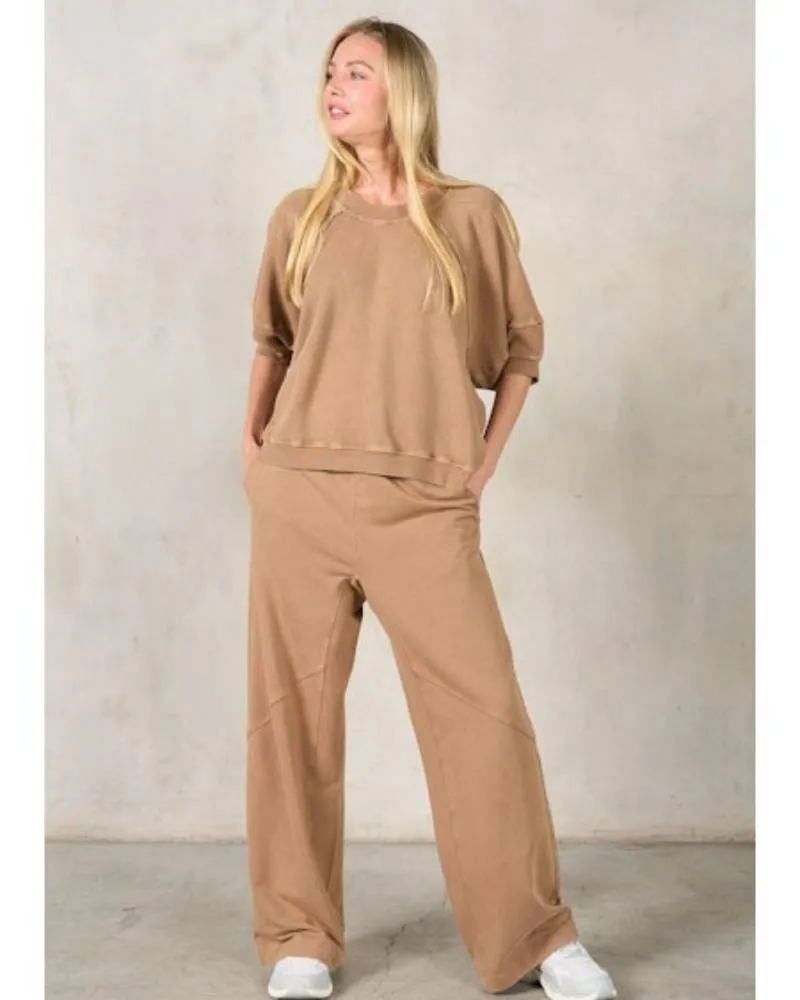 Short Sleeve Waffle Lounge Set