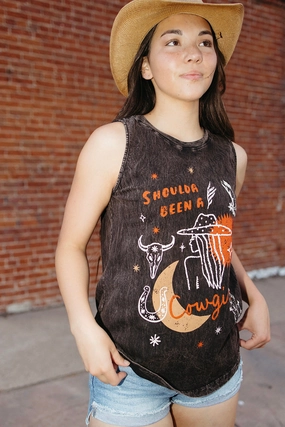 Shoulda Been a Cowgirl Tank Top - FINAL SALE Flexible Hemline Flex Fit Shoulder Construction