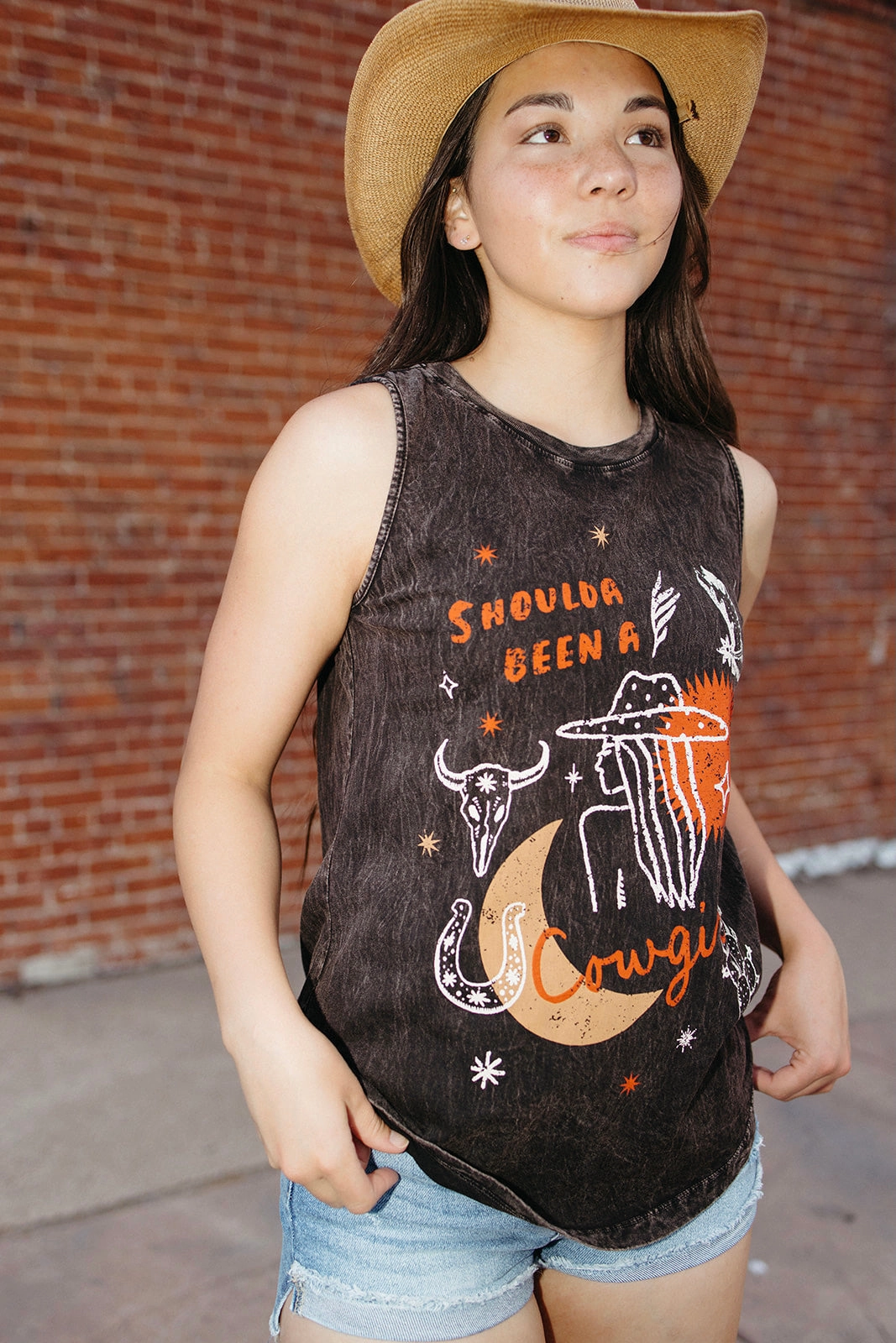 Shoulda Been a Cowgirl Tank Top - FINAL SALE Flexible Hemline Flex Fit Shoulder Construction