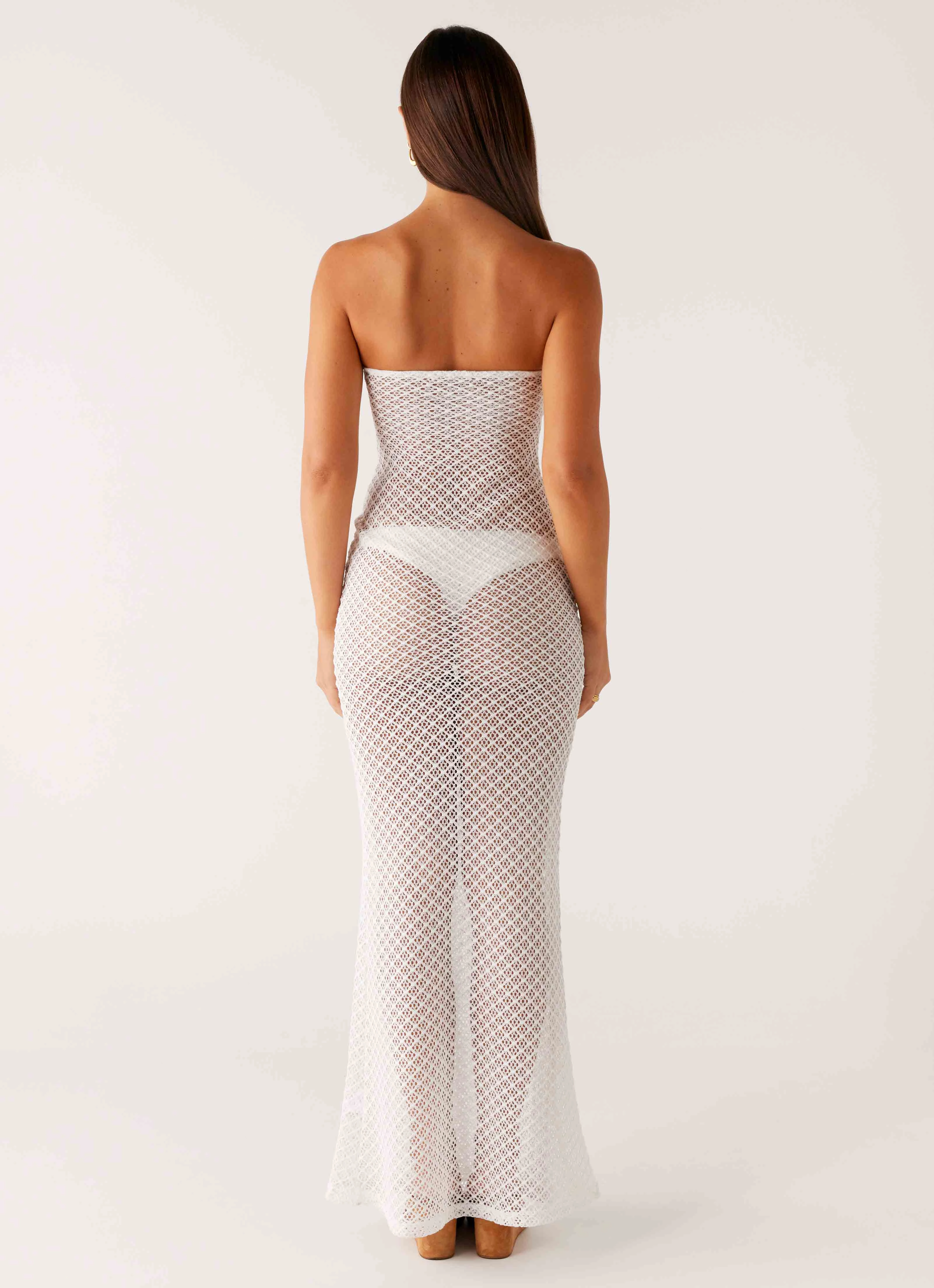 Showcase Crochet Maxi Dress - Ivory Relax Tones