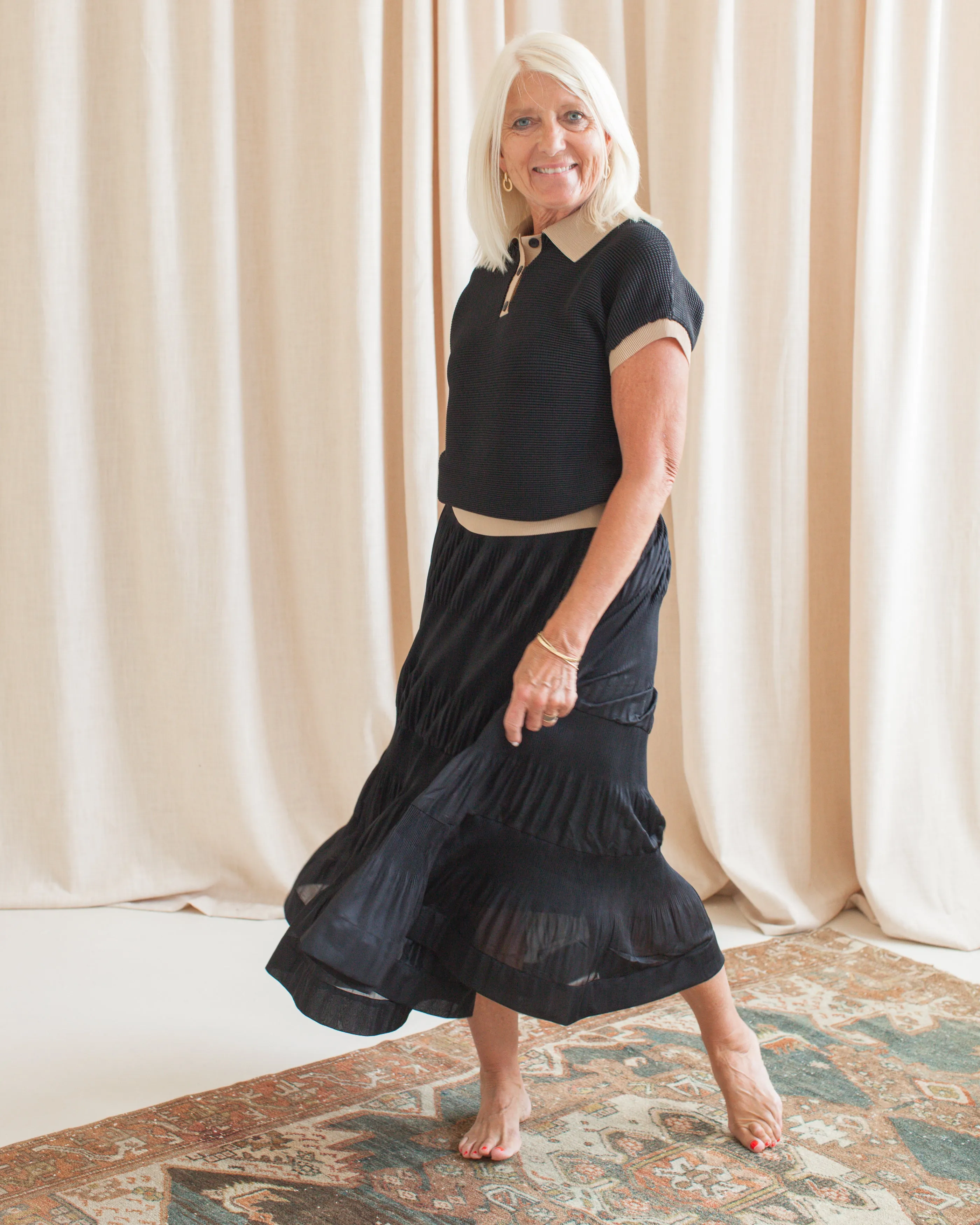 Ginny Tiered Skirt Ultra Soft Handfeel Chic Look