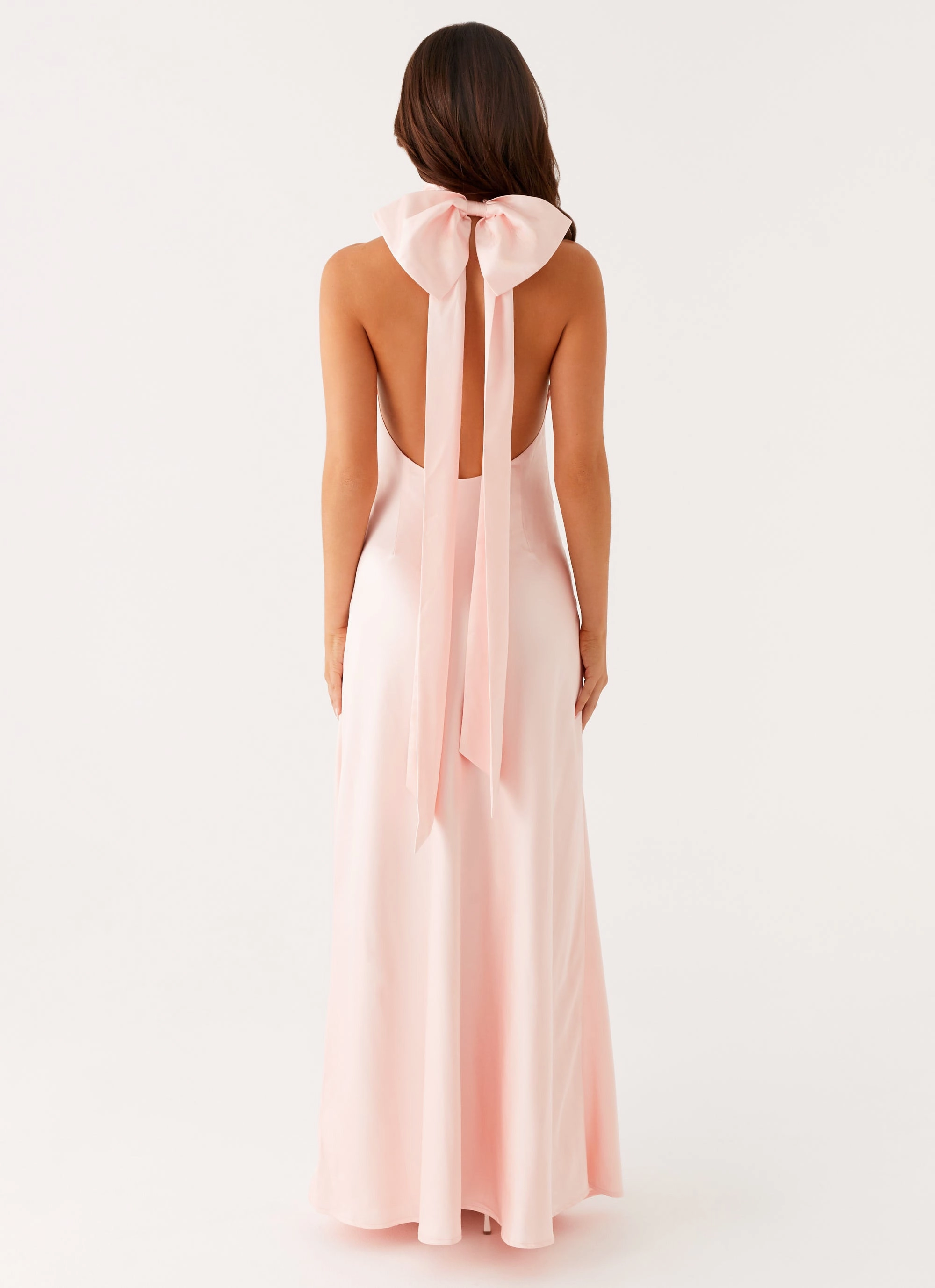 Fluid Shape Chill Detail Siani Backless Maxi Dress - Pink