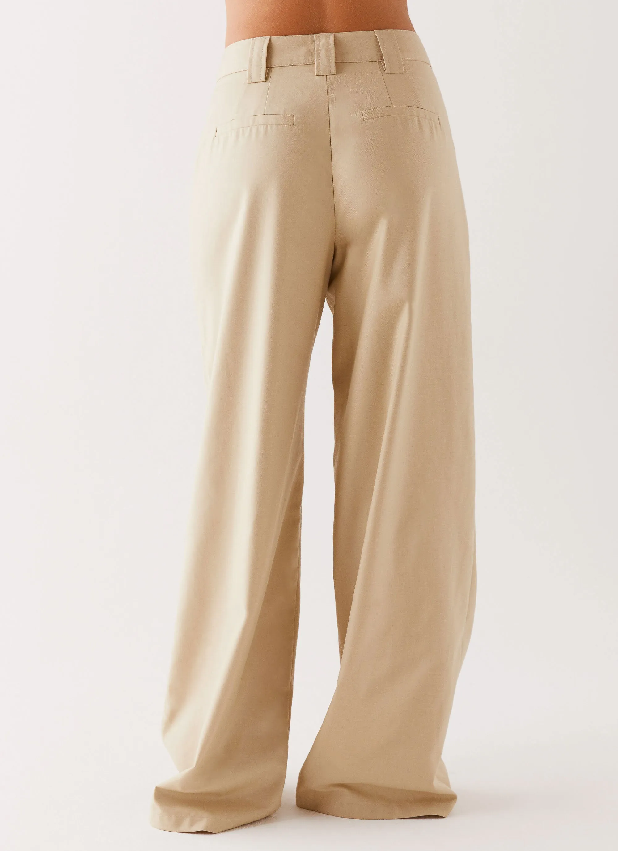 Ultra Soft Casual Fit Design Siena Style Tailored Pants - Beige