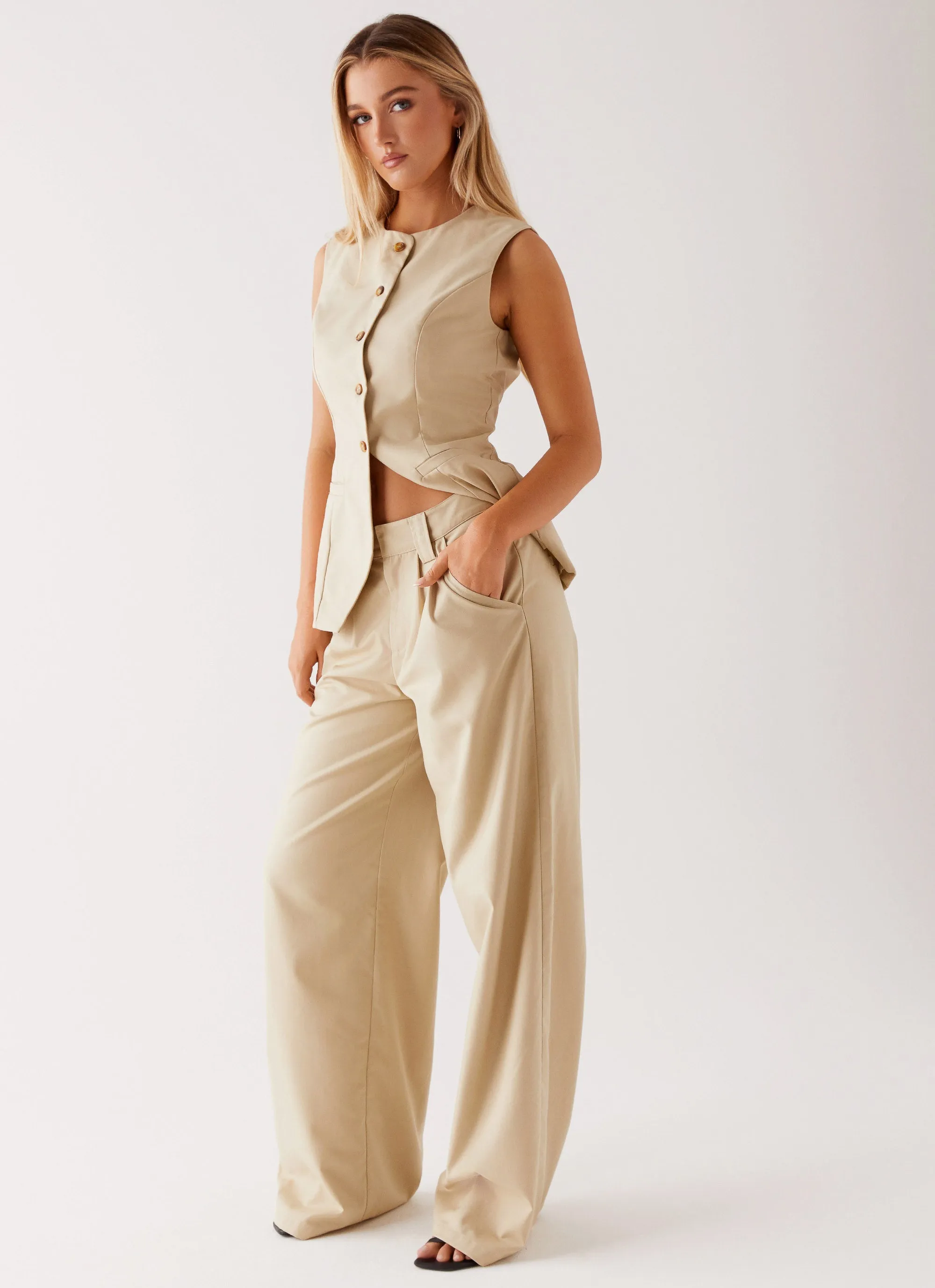 Siena Style Tailored Pants - Beige Soft and Cozy Comfy Fit