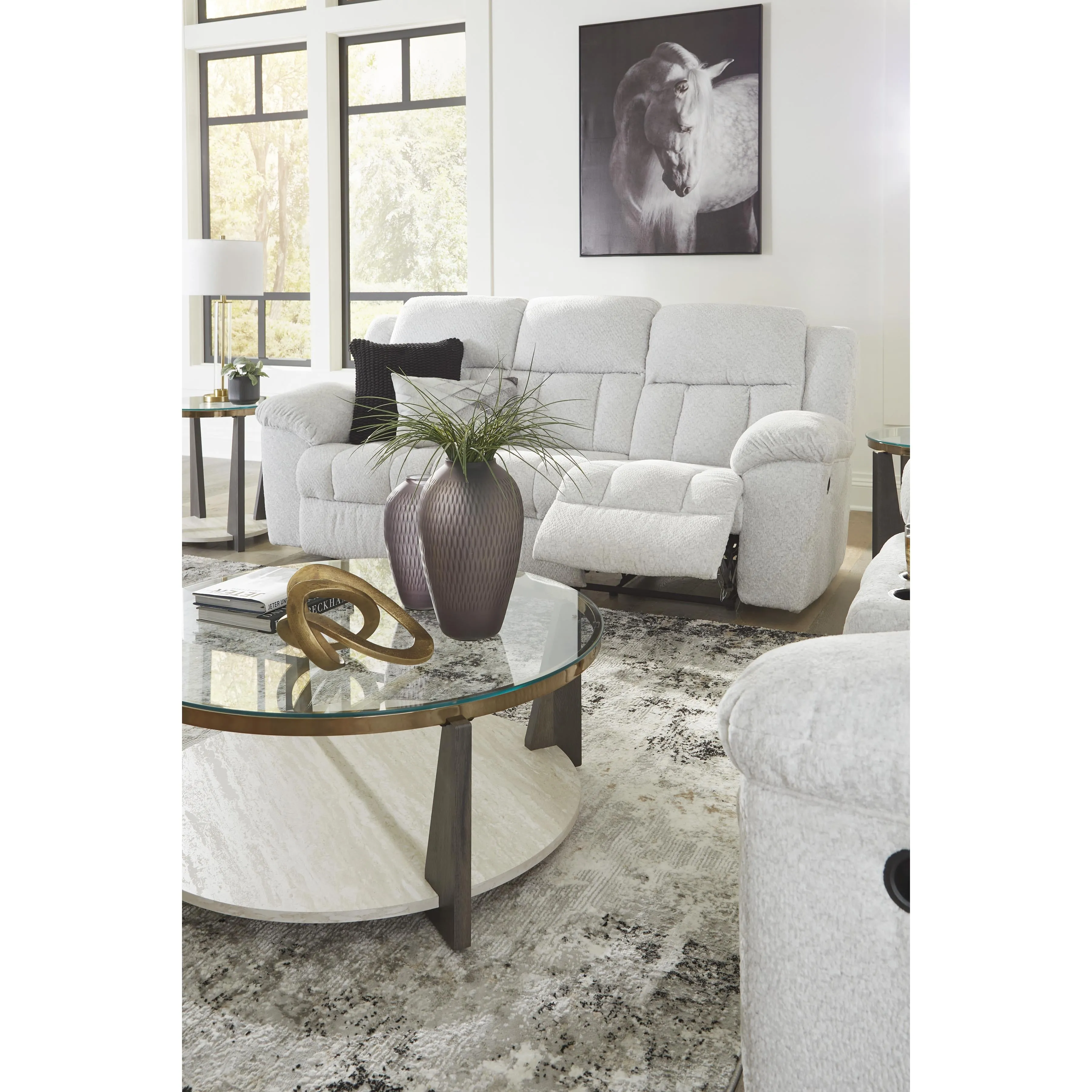 Signature Design by Ashley Frohn Reclining Fabric Sofa 3740588