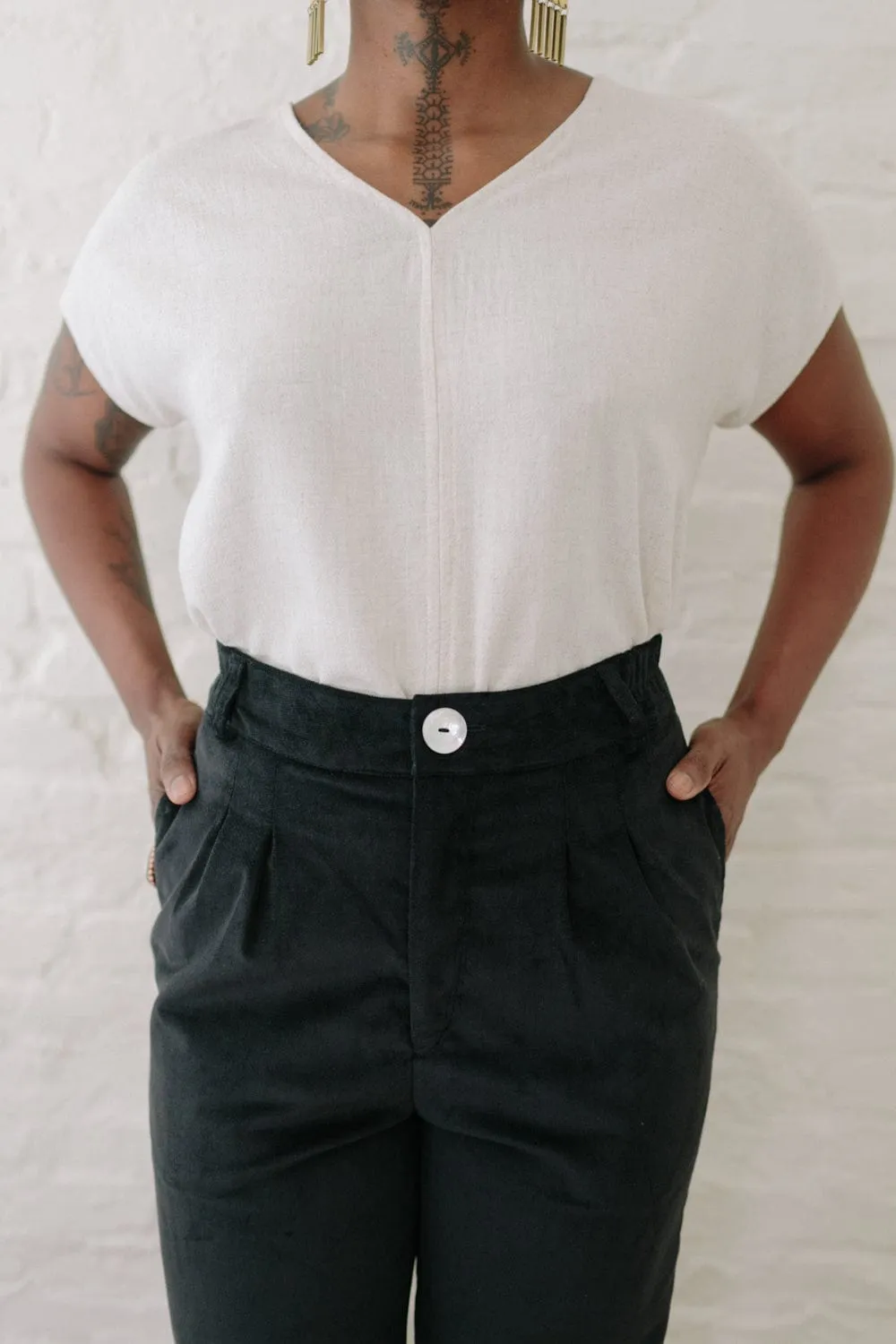 Dolman Top in Oat Linen Reverseble Design