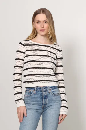 Kit Stripe Crochet Sweater BondedSeamTechnology DoubleStitching