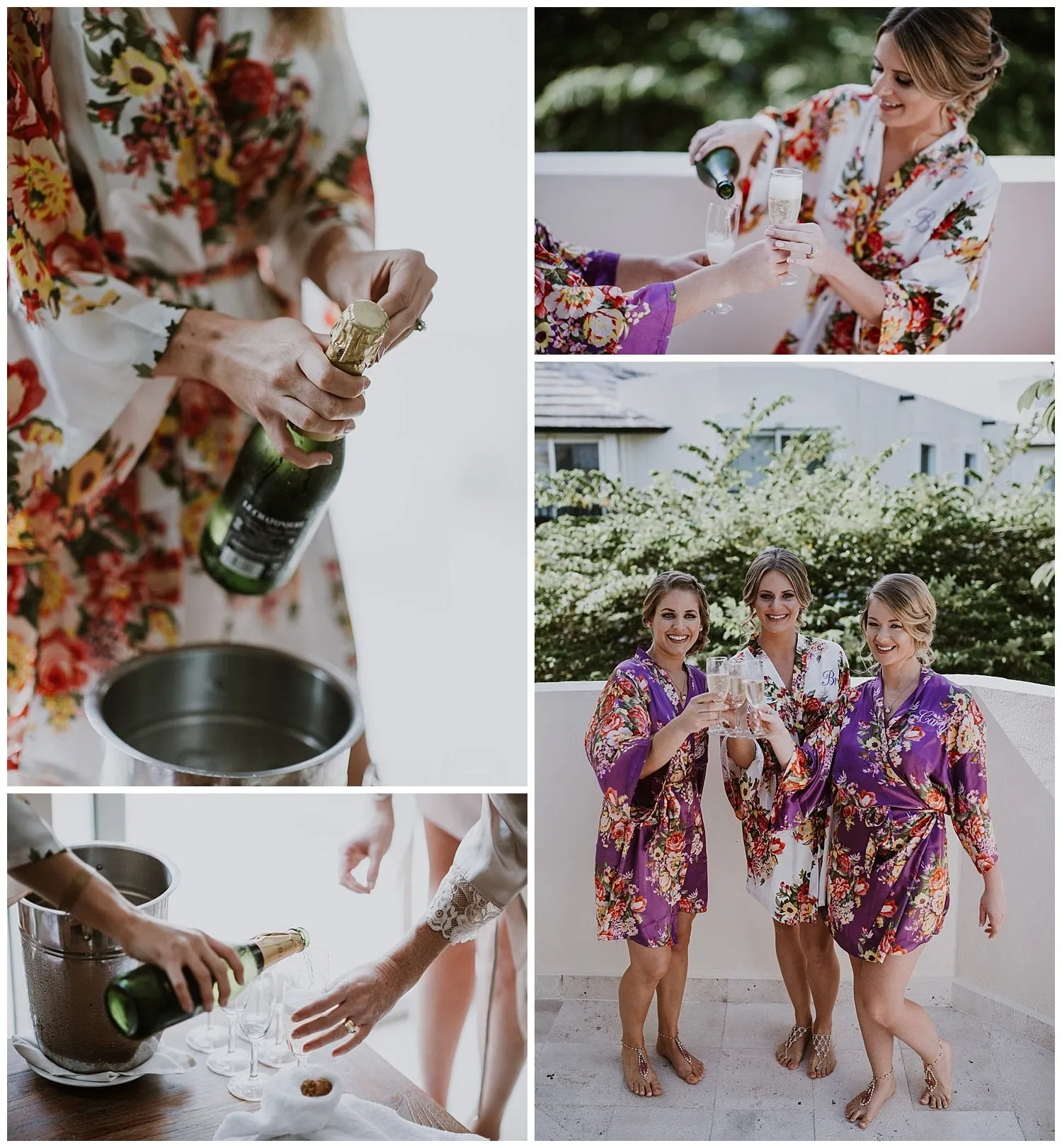 Silk Bridesmaid Robes, Bridesmaid Gifts Floral Robe, Getting Ready Robes for Bridal Party, Kimono Robes Set