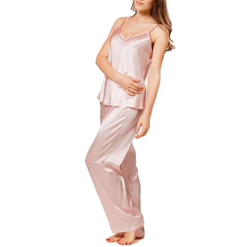 Silk Camisole Pajama Set For Women Summer Silk Pajamas