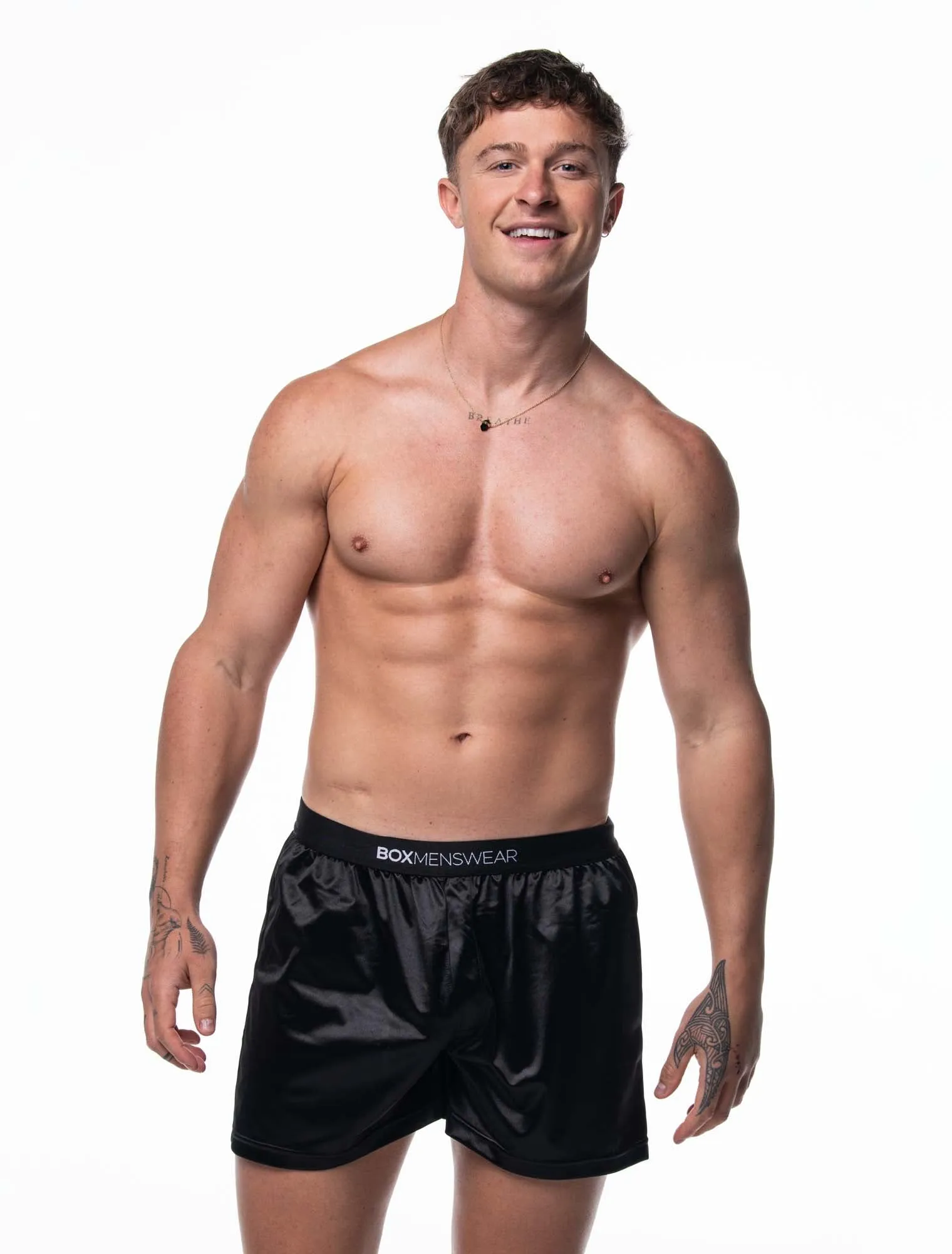Silk Decline Boxer Shorts - Black Velvet