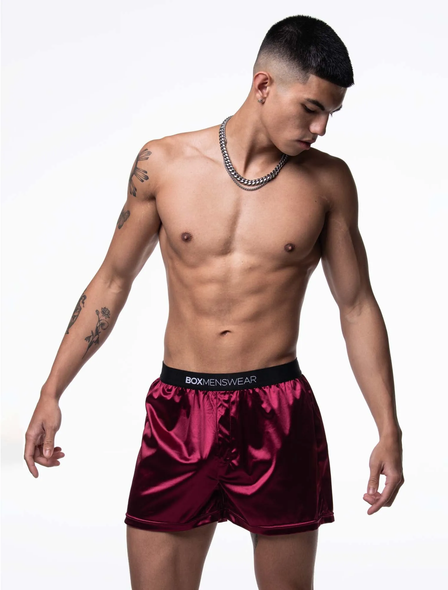Silk Decline Boxer Shorts - Champagne Lux