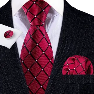 Silk Necktie Handkerchief Cufflinks Sets