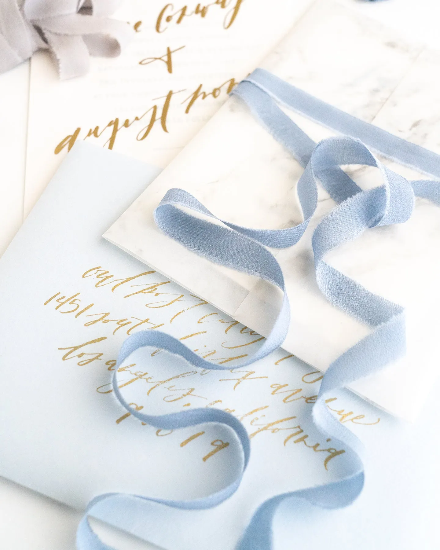 Silk Ribbon Trim in Sky