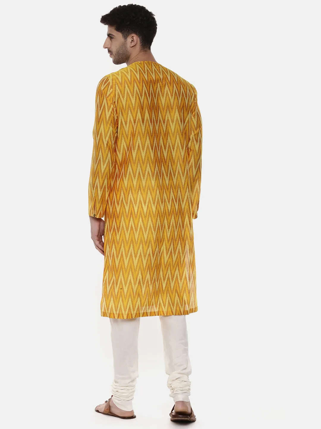 Silk Yellow Ikat Kurta - MMK0448