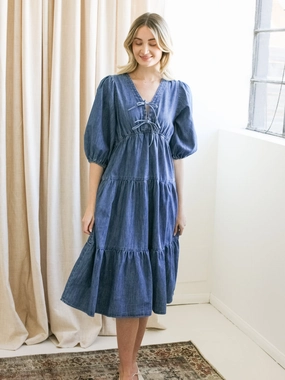 City Casual Oversized-Fit Harper Denim Midi Dress