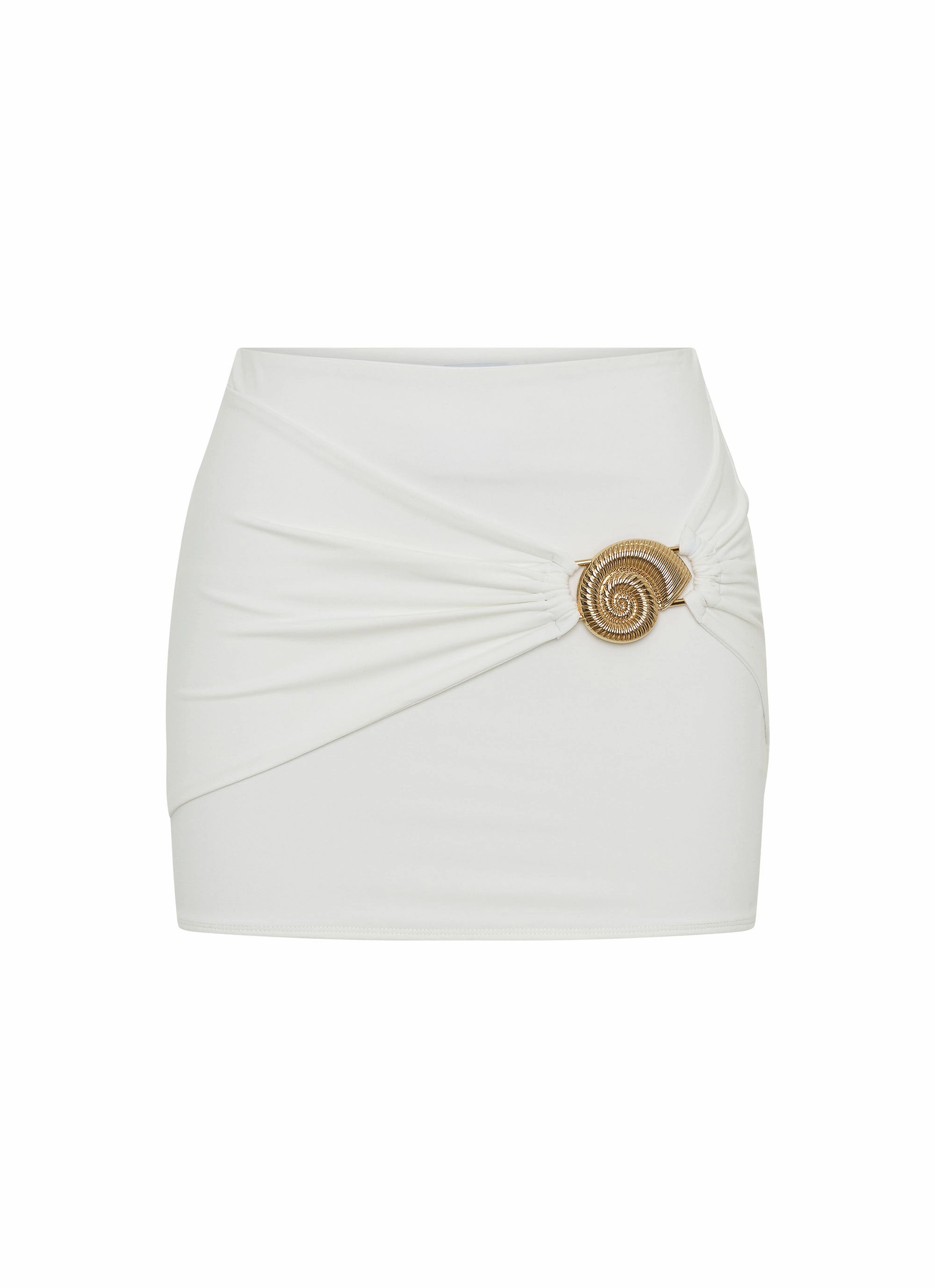 Edgy Look Shoreline Mini Skirt - White