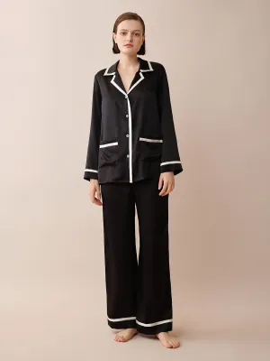 SILKINC White Trim Pajama Set