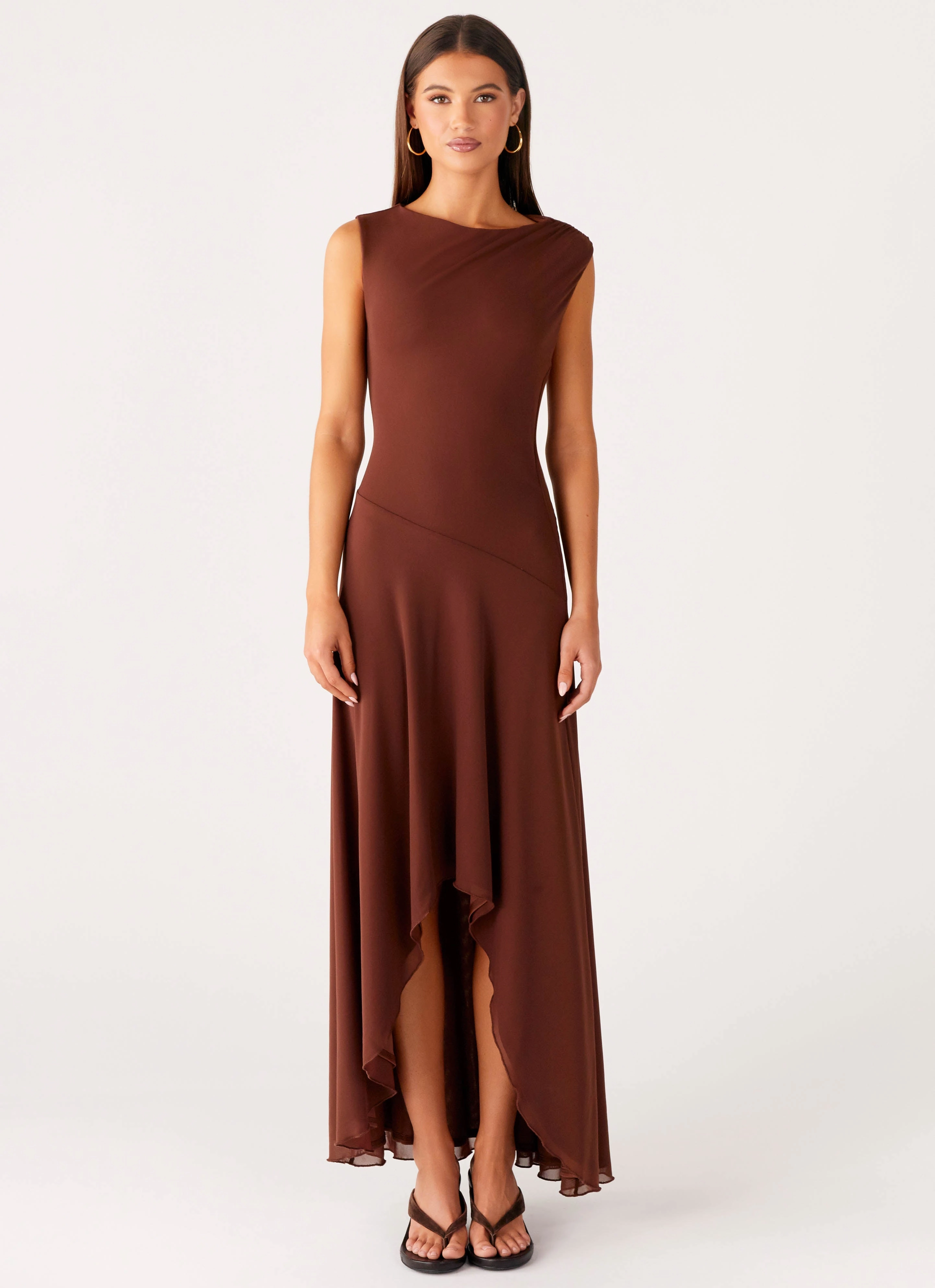 Elegant Piece Office Glam Danika Maxi Dress - Chocolate