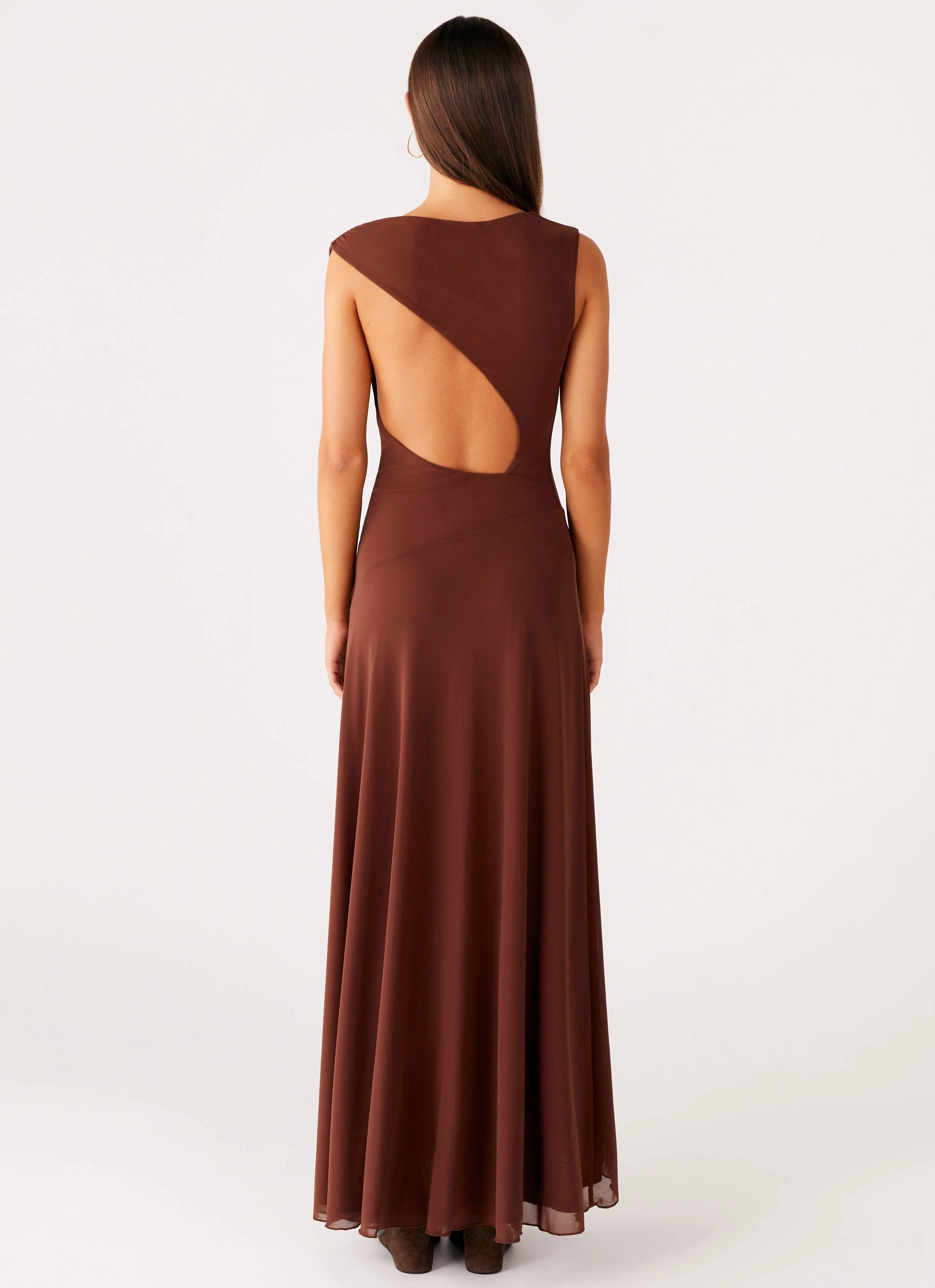 Chill Piece LightweightMaterial Danika Maxi Dress - Chocolate