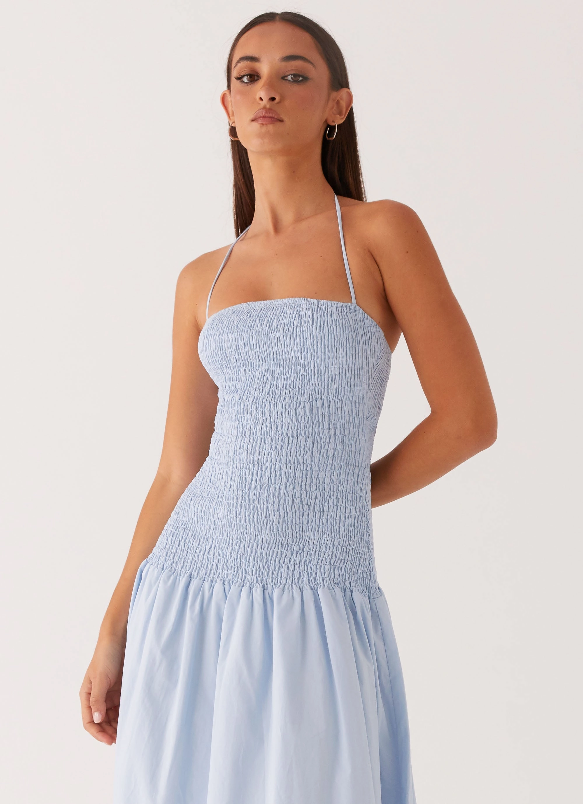 Zahra Maxi Dress - Blue All weather Simple Shape