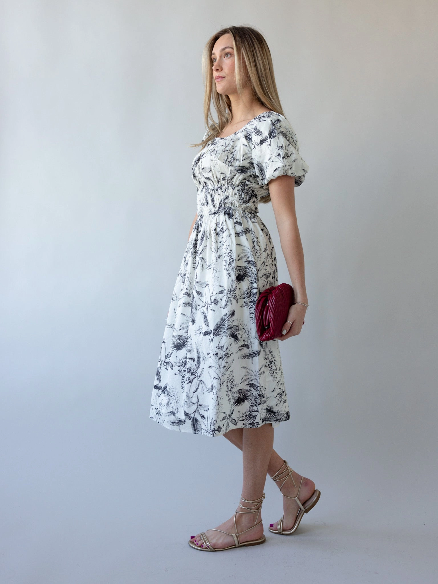 Simone Floral Dress Mesh-Detail