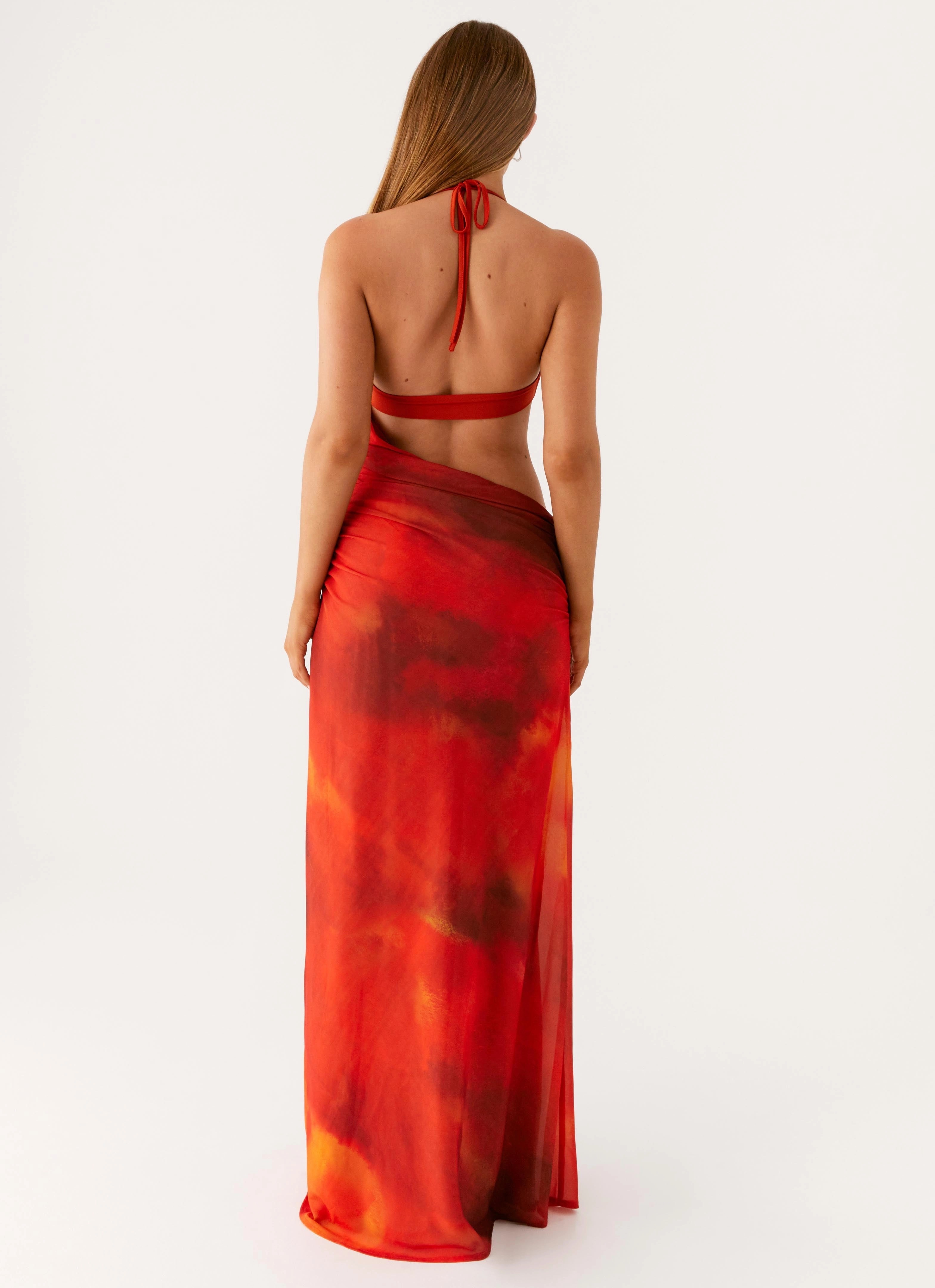 Spring-Season Elixis Maxi Dress - Scarlet Blur