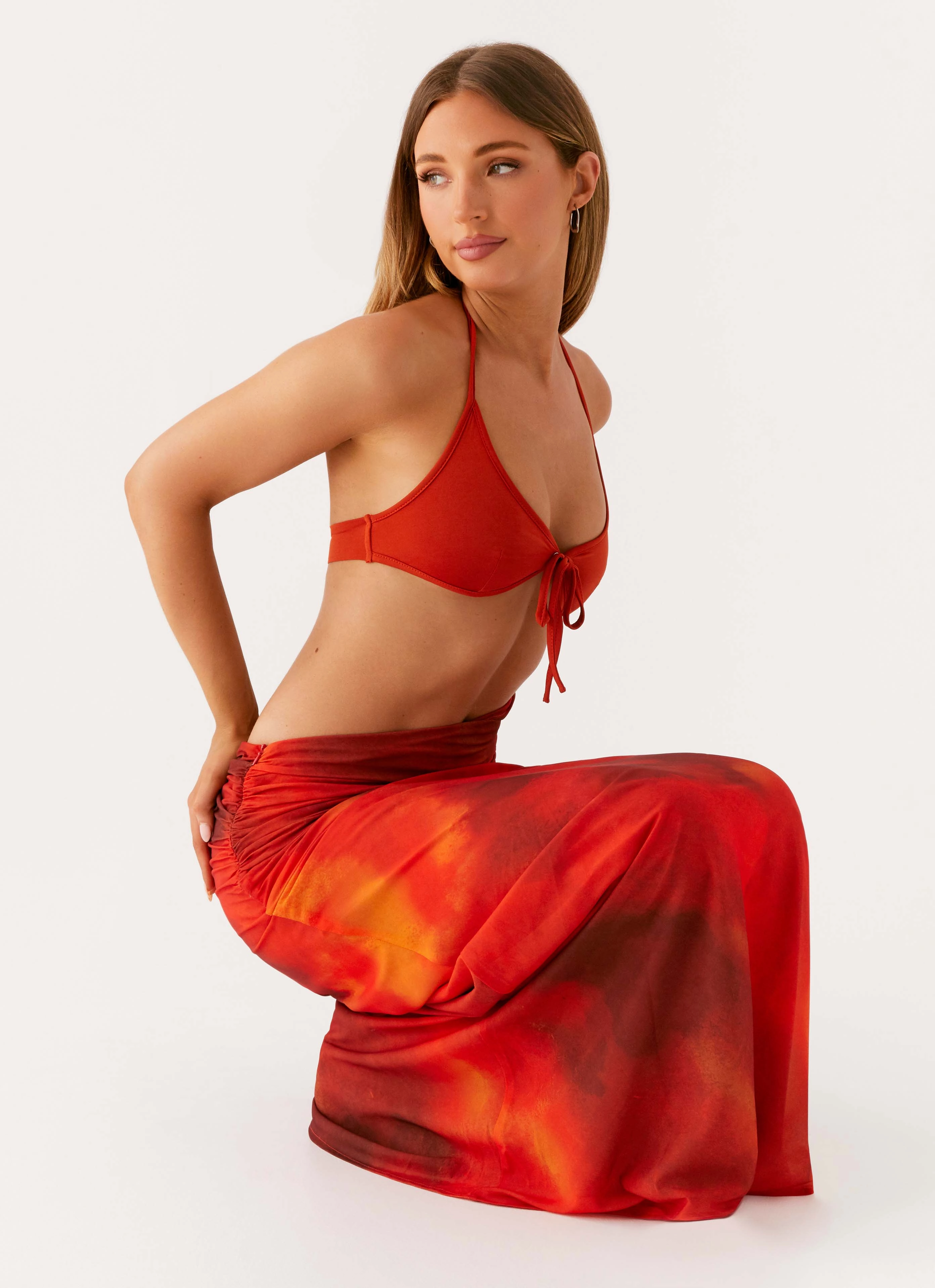 Spring Flow Elixis Maxi Dress - Scarlet Blur