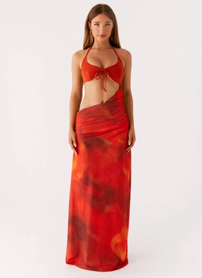 Minimal Touch Elixis Maxi Dress - Scarlet Blur
