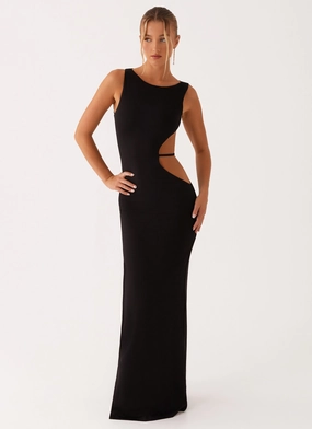 Minimal Design Sutton Maxi Dress - Black