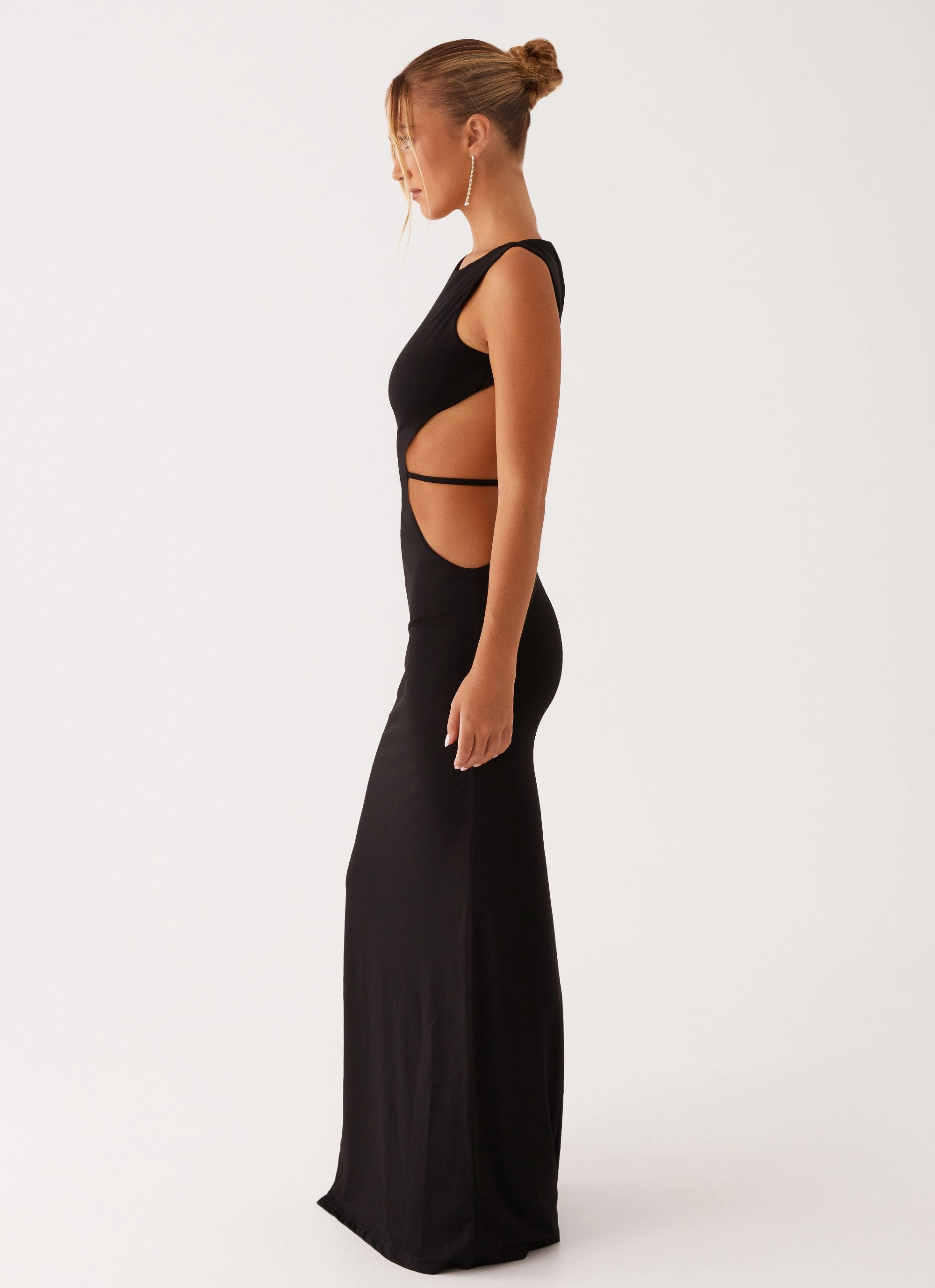 Sutton Maxi Dress - Black Padded-Bust